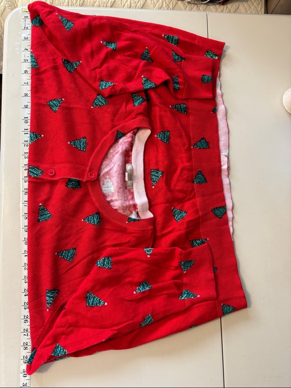 Woman Within Christmas Tree Cardigan Artsy Teacher Office Church Grannycore Knit - Picture 10 of 13